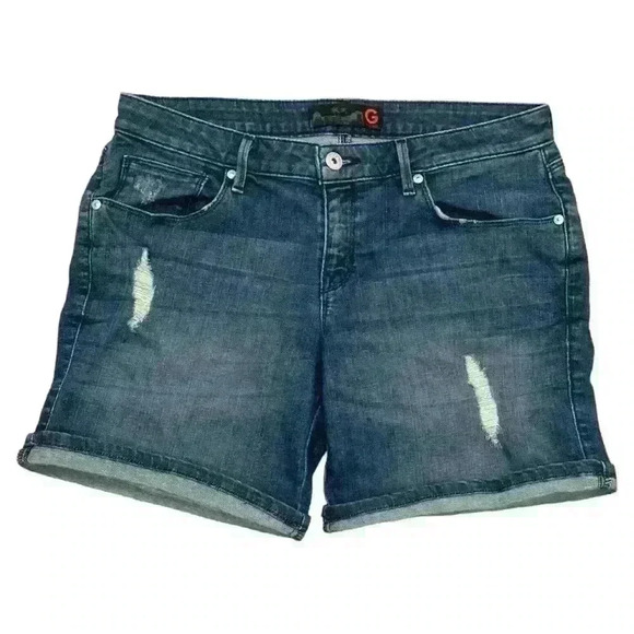By Guess Womens Jean Short Shorts Jorts Distressed Stretch Casual Womens Sz 29 - Picture 1 of 12